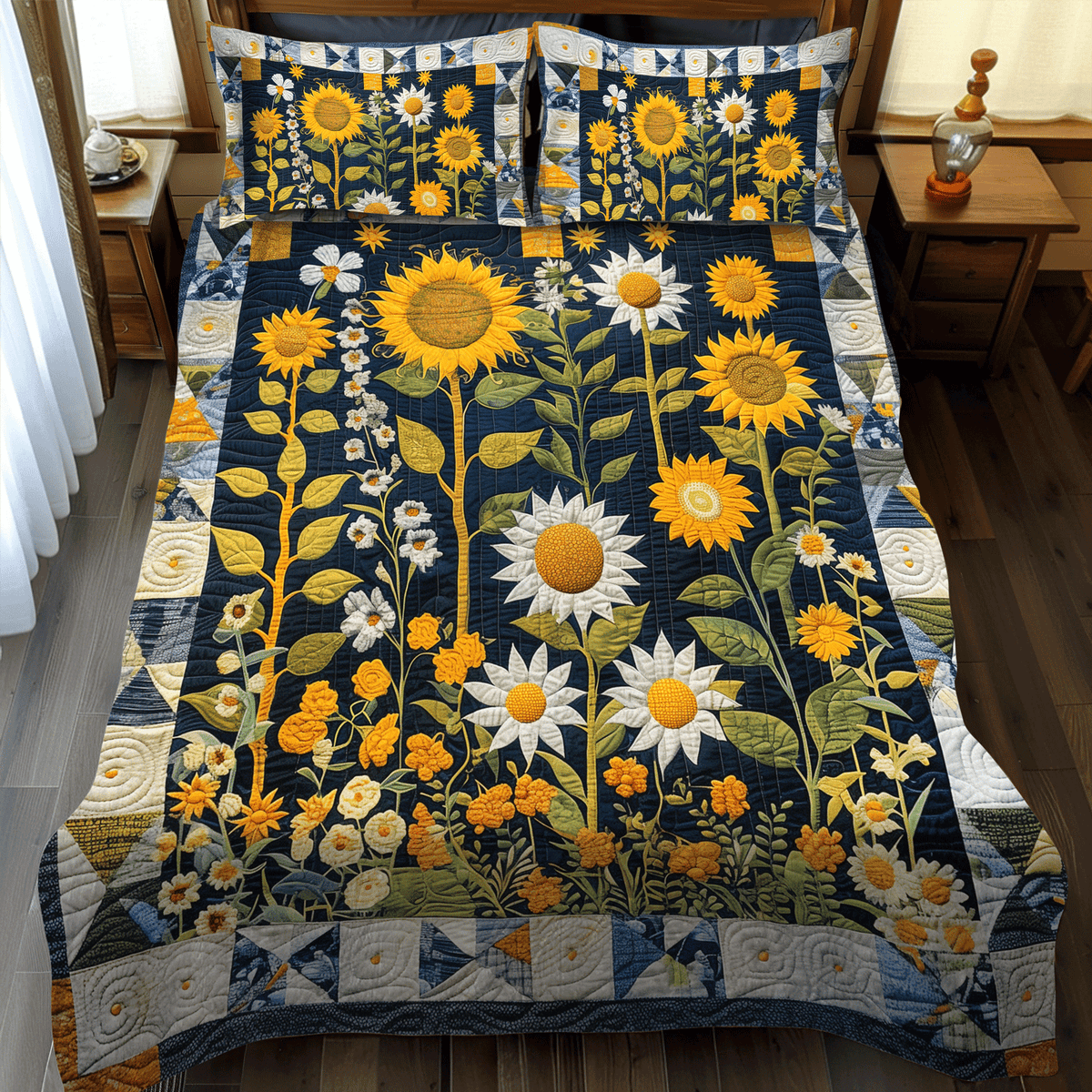 Celestial Garden 3-Piece Quilted Bedding Set - Single (59" x 70")