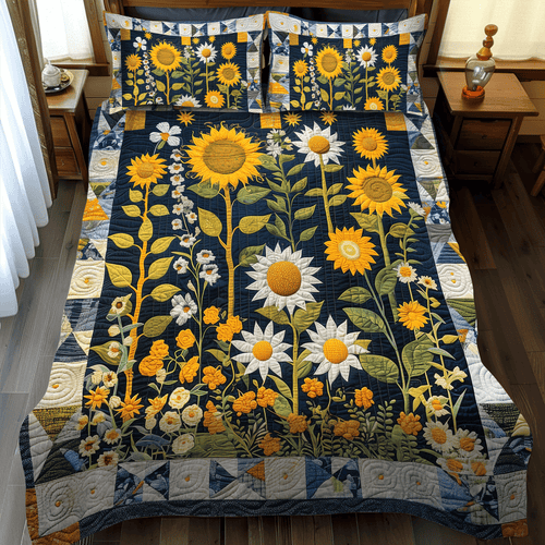 Celestial Garden 3-Piece Quilted Bedding Set - Single (59" x 70")