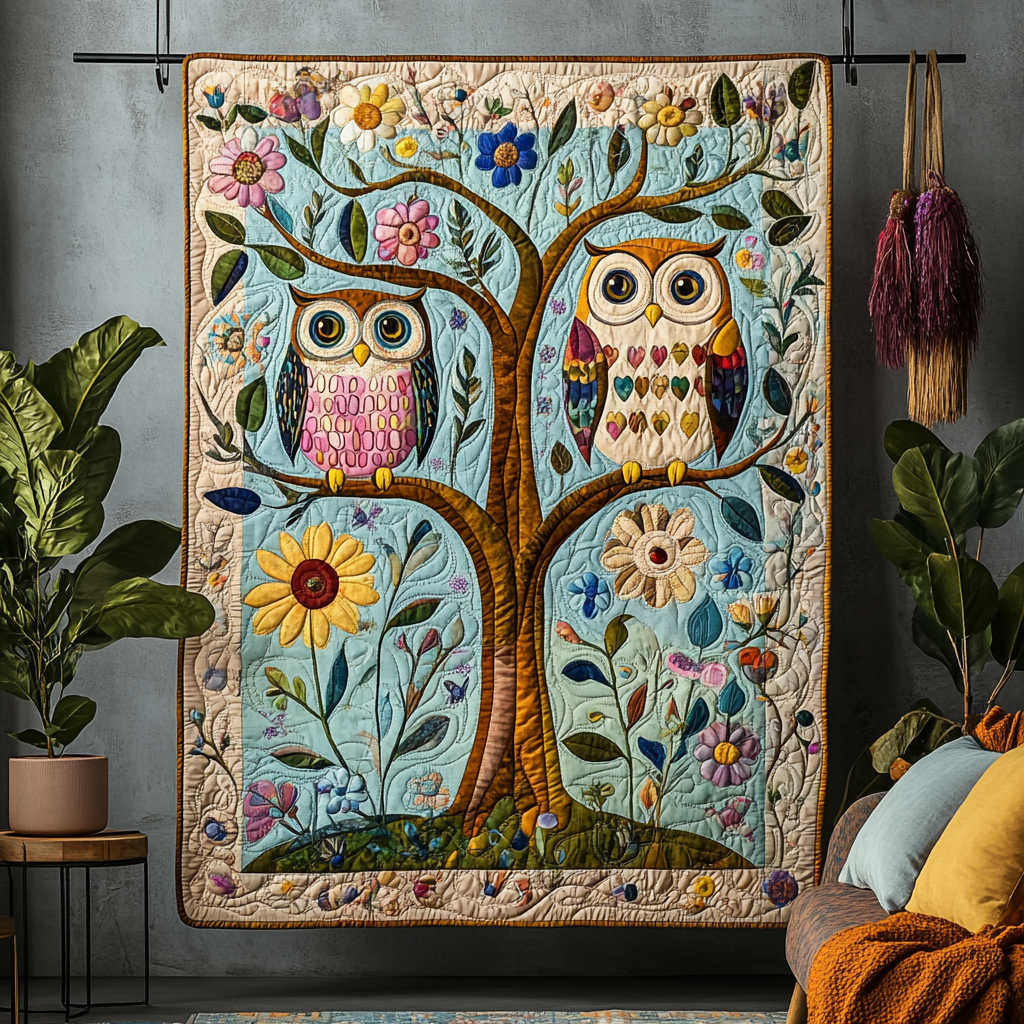 Celestial Sentries Quilted Blanket - Throw (55" x 60")