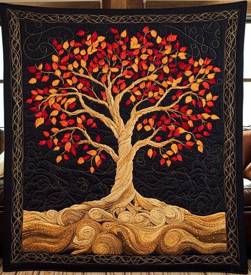 Celestial Roots Quilted Blanket - Throw (55" x 60")