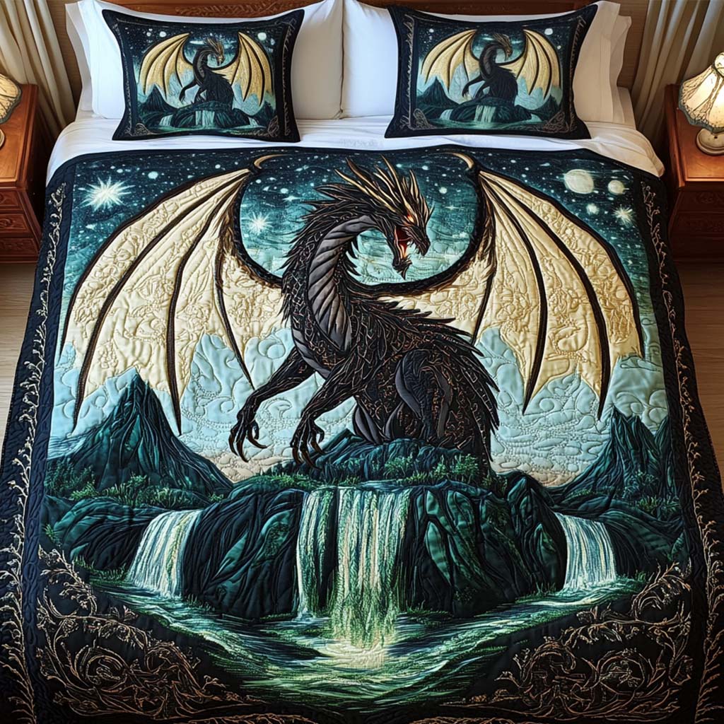 Celestial Shadow 3-Piece Quilted Bedding Set - Single (59" x 70")