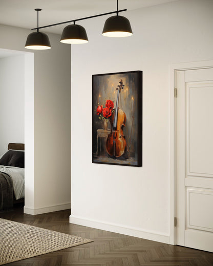 Cello Painting Classical Music Framed Canvas Wall Art