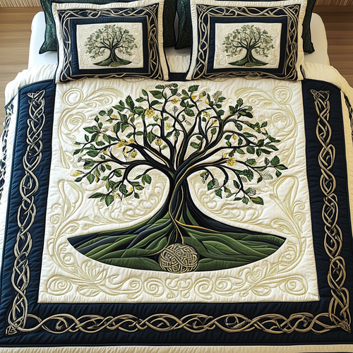 Celtic Essence 3-Piece Quilted Bedding Set - Single (59" x 70")