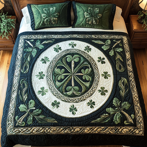 Celtic Shamrock Dreams 3-Piece Quilted Bedding Set - Single (59" x 70")