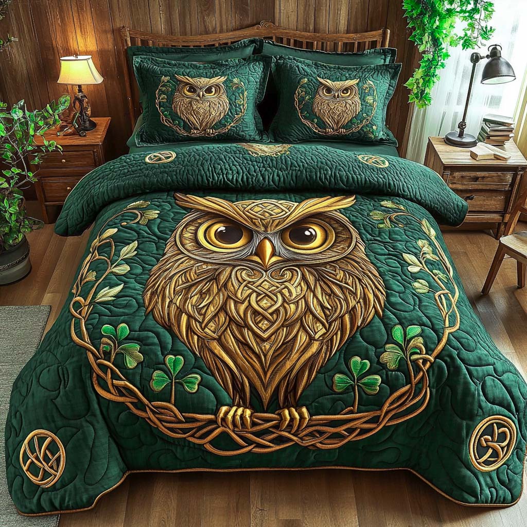 Celtic Night Guardian 3-Piece Quilted Bedding Set - Single (59" x 70")