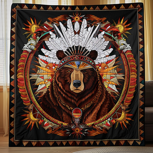 Ceremonial Bear Strength Quilted Blanket - Throw (55" x 60")