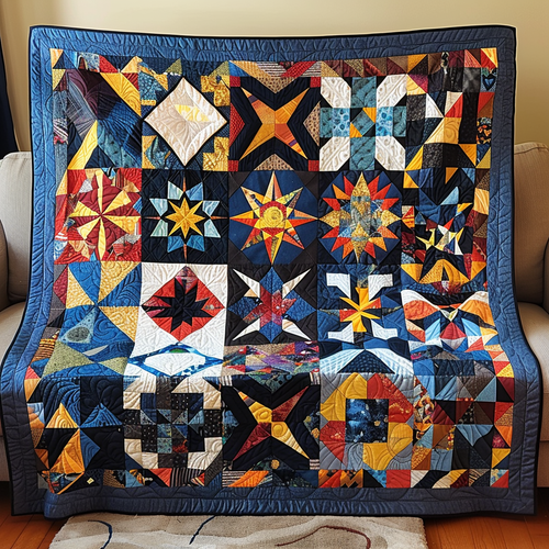 Ceremonial Colors Quilted Blanket - Throw (55" x 60")