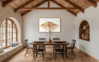 Charcuterie Board Wall Art – Elegant Dining Room Canvas Print with Neutral Tones