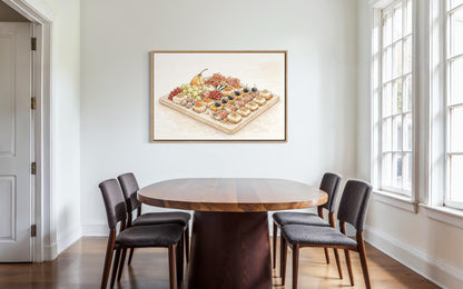 Charcuterie Board Wall Art – Elegant Dining Room Canvas Print with Neutral Tones