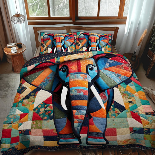 Charming Elephant 3-Piece Quilted Bedding Set - Single (59" x 70")