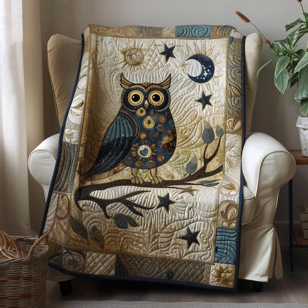 Charming Owl Quilted Blanket - Throw (55" x 60")