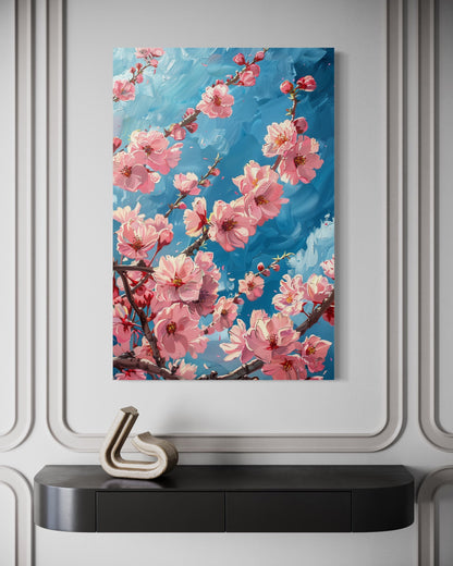 Cherry Blossom Sakura Branch Framed Canvas Wall Art