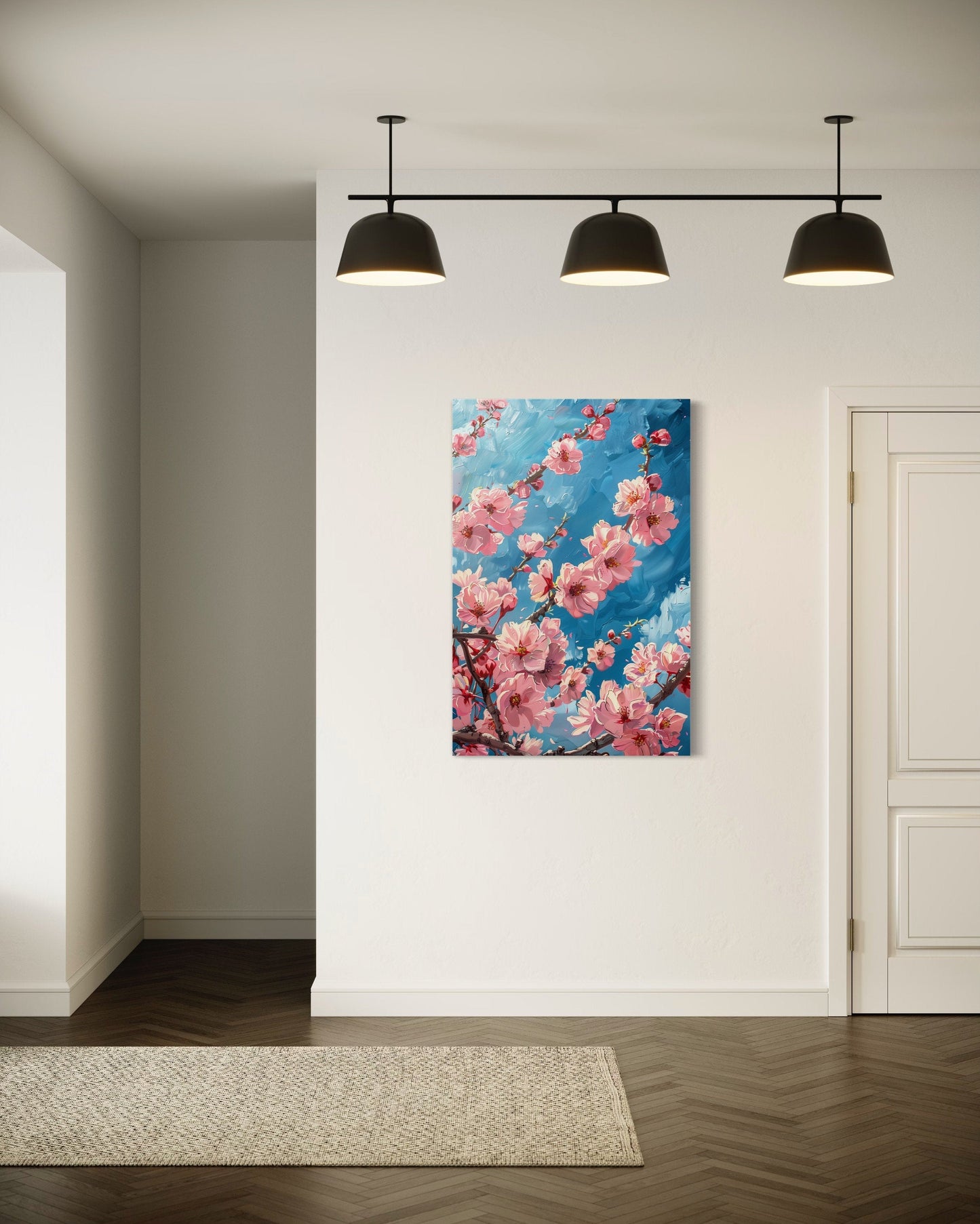 Cherry Blossom Sakura Branch Framed Canvas Wall Art