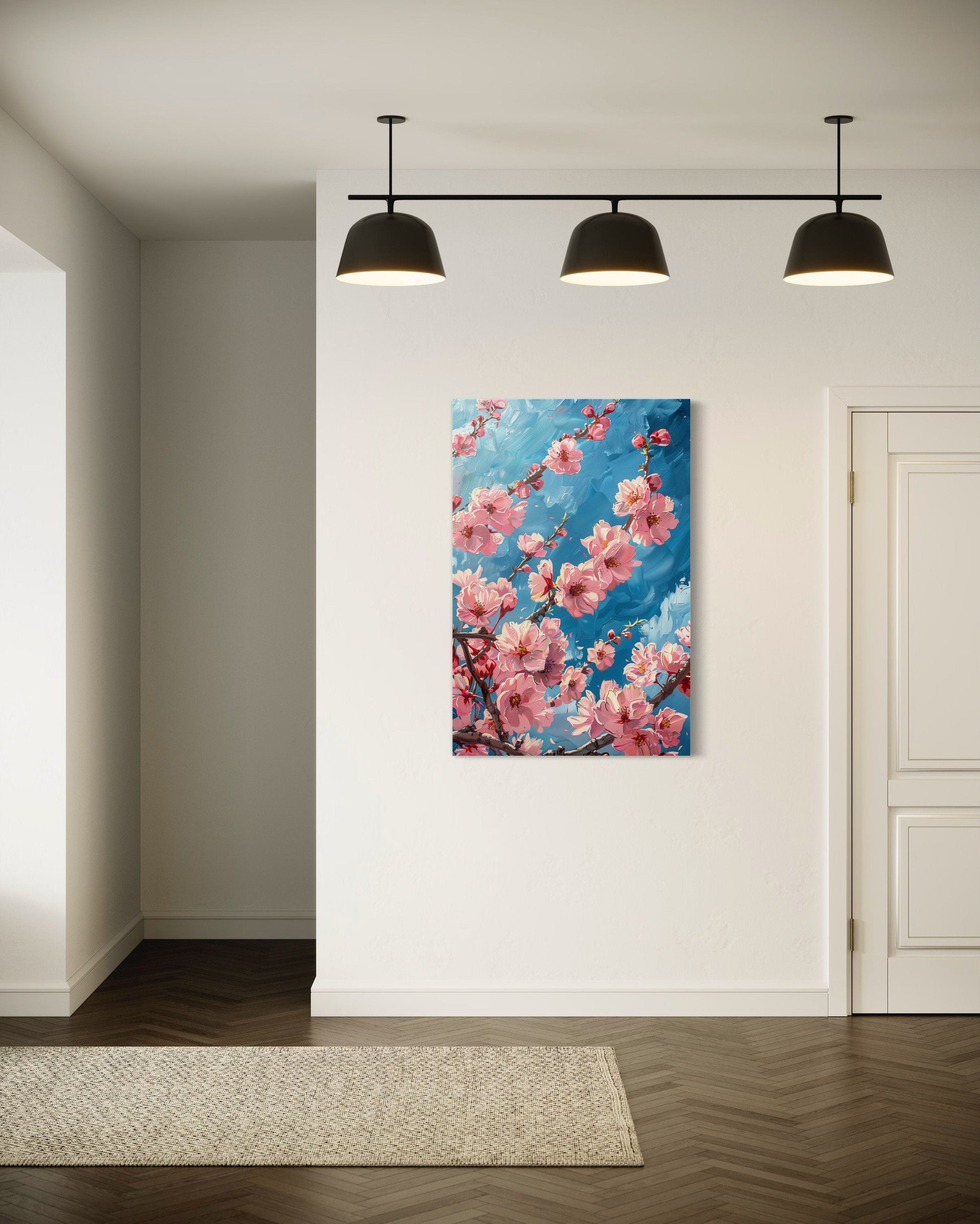 Cherry Blossom Sakura Branch Framed Canvas Wall Art