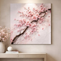 Cherry Blossom Branch — Pink On White
