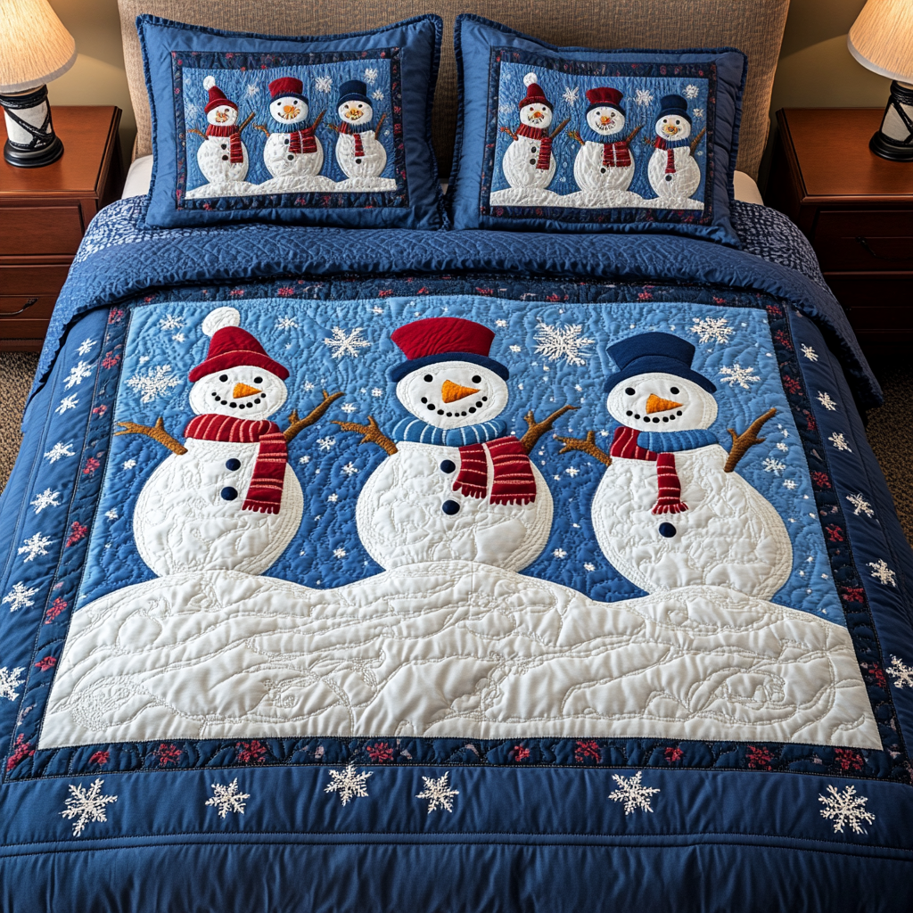 Chilly Cheer 3-Piece Quilted Bedding Set - Single (59" x 70")