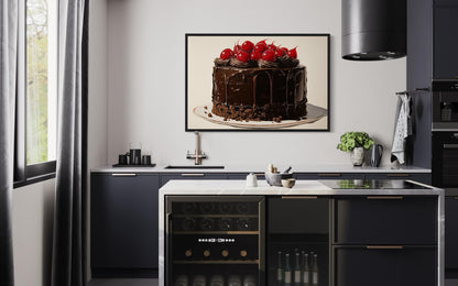 Chocolate Cake Framed Canvas Wall Art