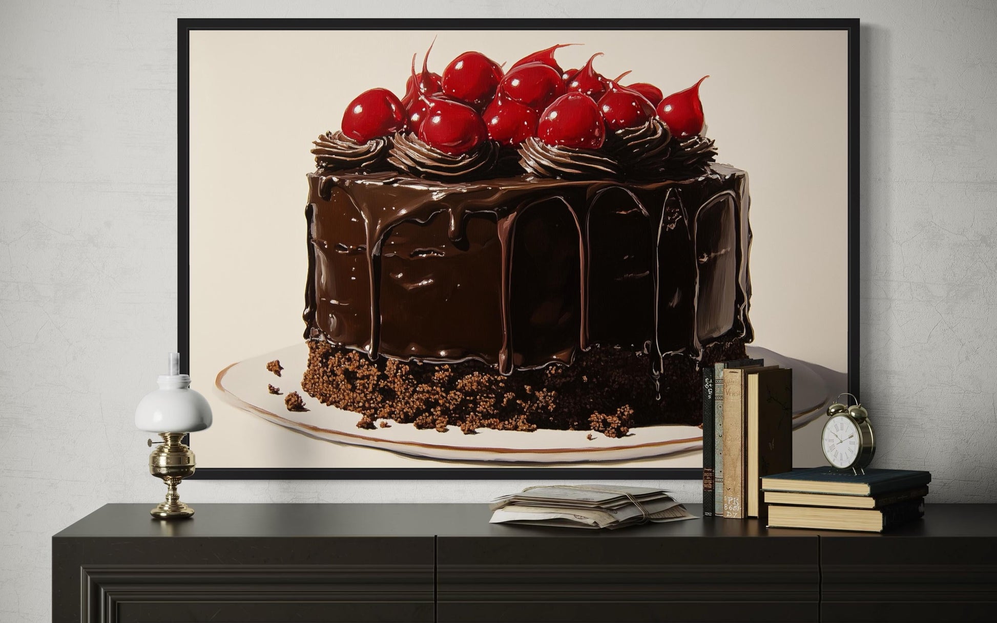 Chocolate Cake Framed Canvas Wall Art