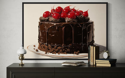Chocolate Cake Framed Canvas Wall Art
