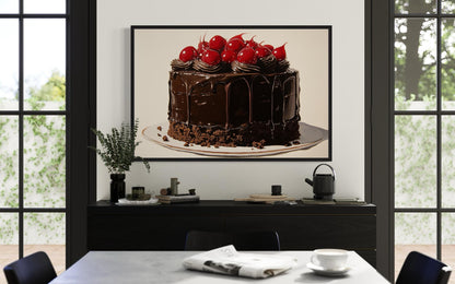 Chocolate Cake Framed Canvas Wall Art
