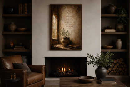 Christian Scripture Wall Art – Be Strong Psalm 31 Canvas Print | Faith Wall Decor