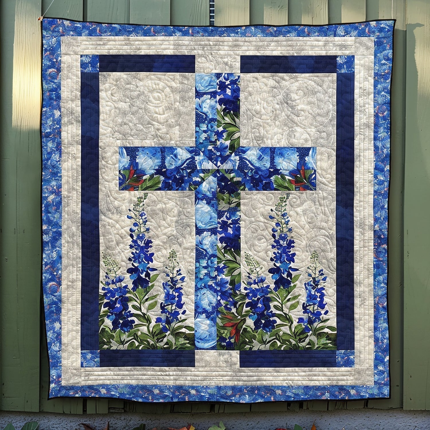 Christian Bluebonnet Quilted Blanket - Throw (55" x 60")
