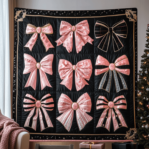Christmas Bow Bliss Quilted Blanket - Baby (30" x 40")