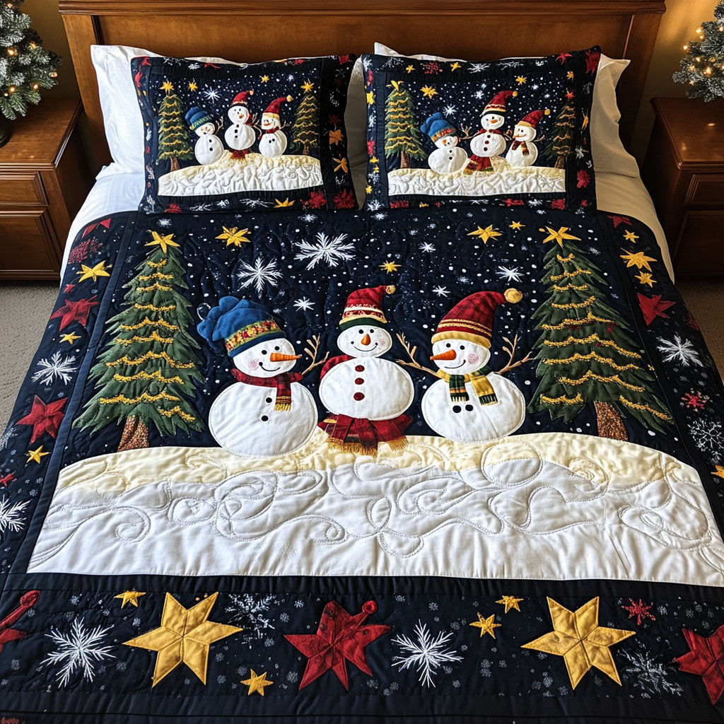 Single (59'' x 70'') /Christmas Cheer Chariot 3-Piece Quilted Bedding Set