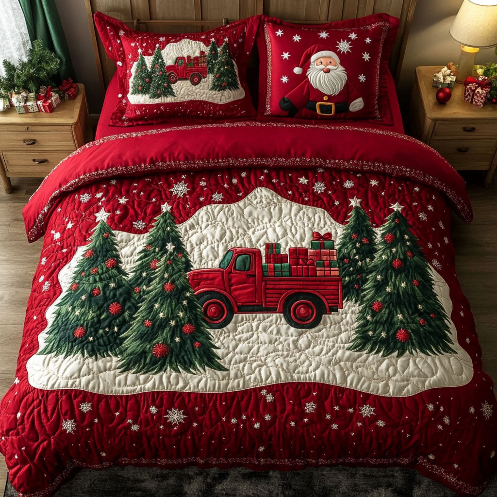 Single (59'' x 70'') /Christmas Eve Drive 3-Piece Quilted Bedding Set