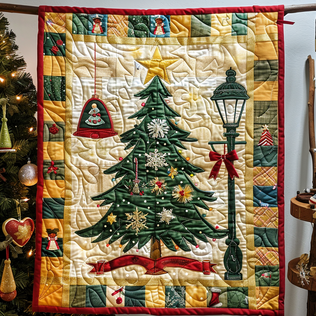 Christmas Trees Delight Quilted Blanket - Throw (55" x 60")