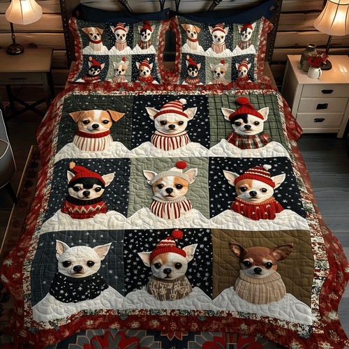 Christmas Chi Charm 3-Piece Quilted Bedding Set - Single (59" x 70")