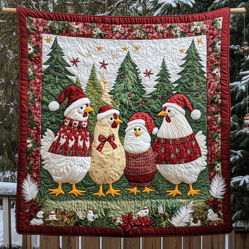 Christmas Gather Quilted Blanket - Throw (55" x 60")