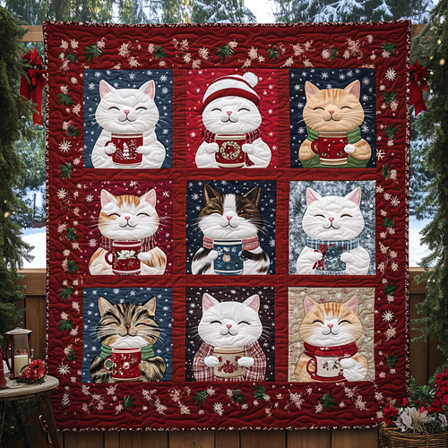 Christmas Paws Quilted Blanket - Throw (55" x 60")