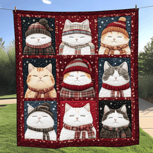 Christmas Paws Quilted Blanket - Throw (55" x 60")