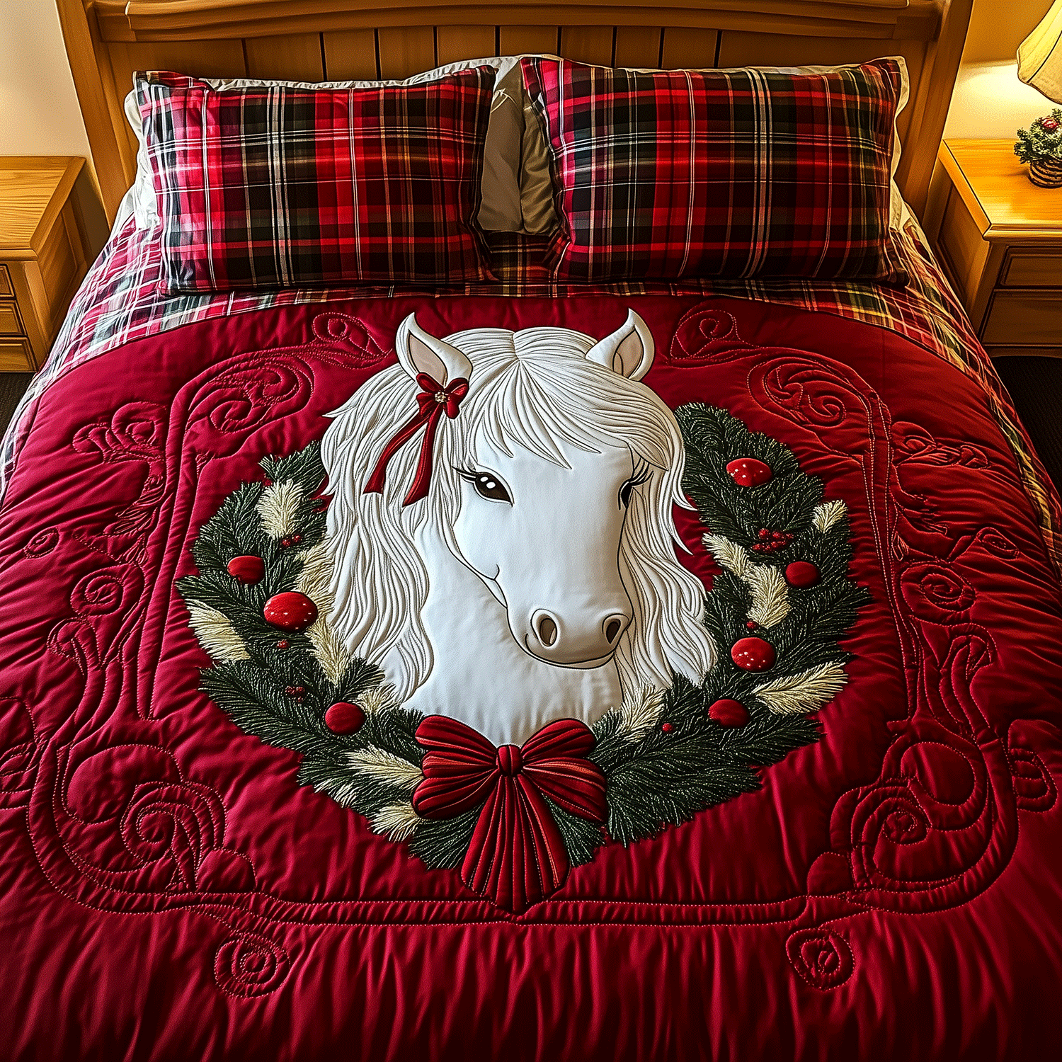 Christmas Pony 3-Piece Quilted Bedding Set - Single (59" x 70")