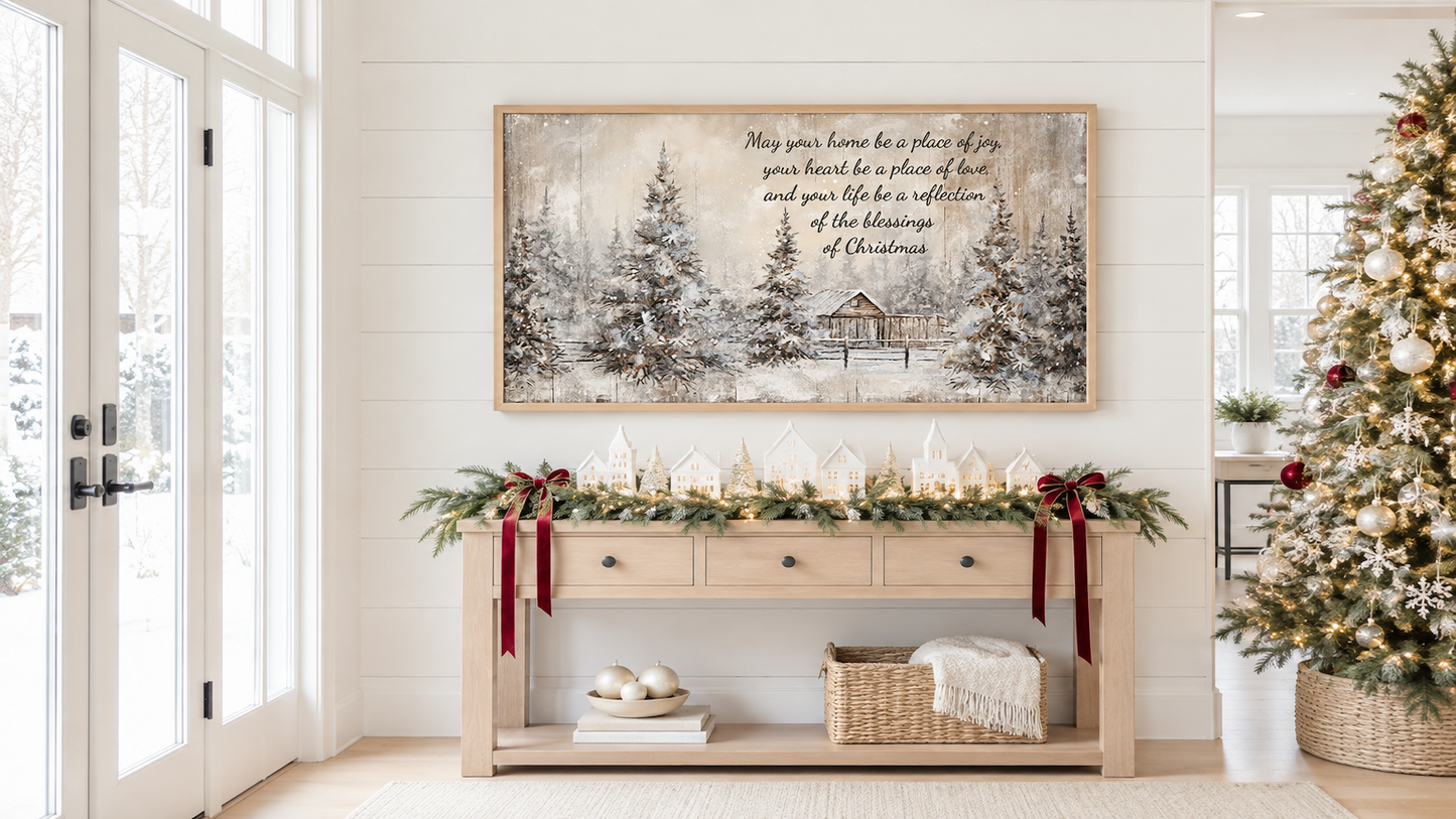 Farmhouse Christmas Eve Sign – Rustic Christmas Wall Art for Cozy Holiday Decor