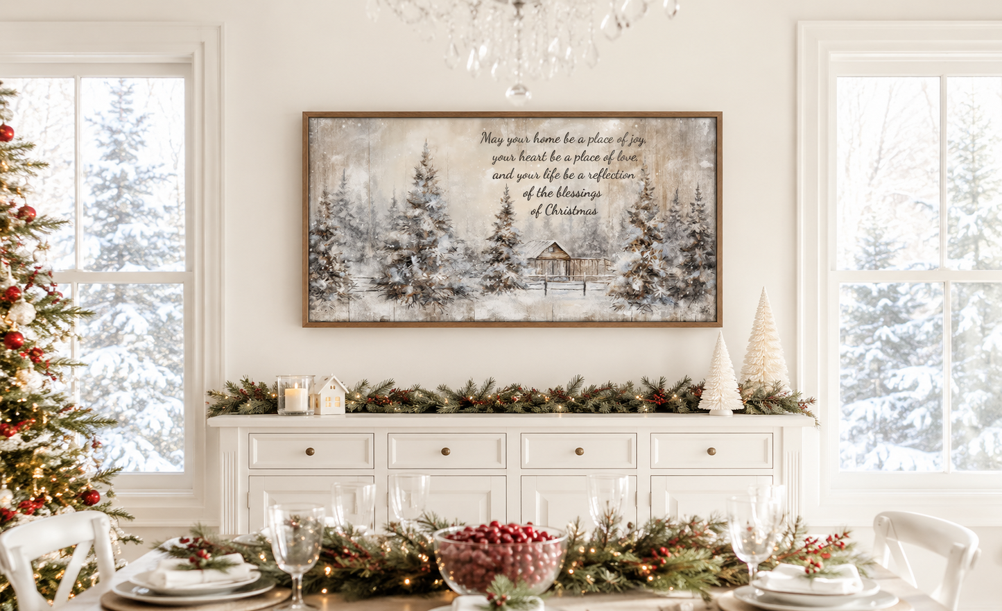 Farmhouse Christmas Eve Sign – Rustic Christmas Wall Art for Cozy Holiday Decor