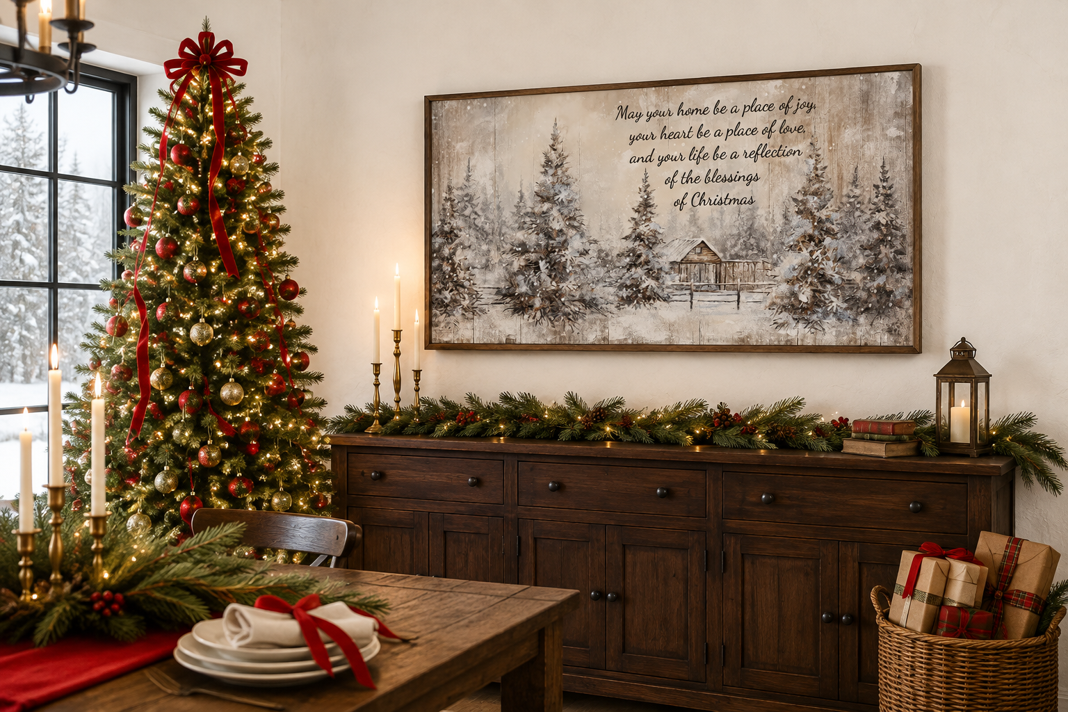 Farmhouse Christmas Eve Sign – Rustic Christmas Wall Art for Cozy Holiday Decor