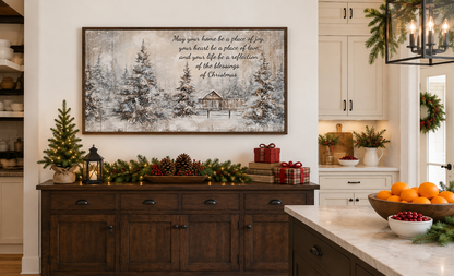 Farmhouse Christmas Eve Sign – Rustic Christmas Wall Art for Cozy Holiday Decor