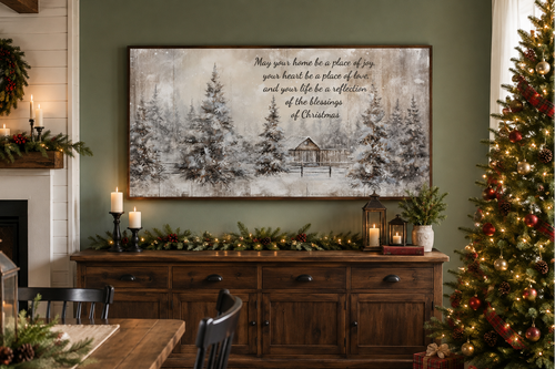 Farmhouse Christmas Eve Sign – Rustic Christmas Wall Art for Cozy Holiday Decor