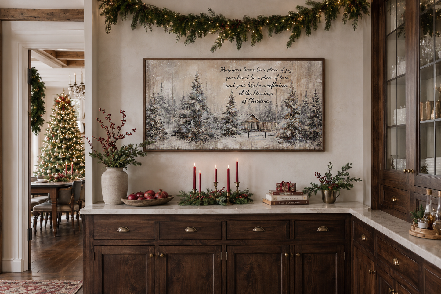 Farmhouse Christmas Eve Sign – Rustic Christmas Wall Art for Cozy Holiday Decor