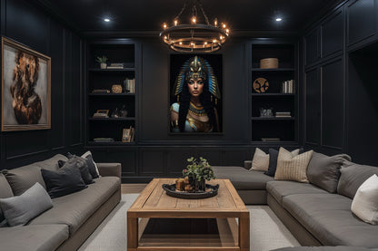 Cleopatra Framed Canvas Wall Art For Glam Women's Office Decor