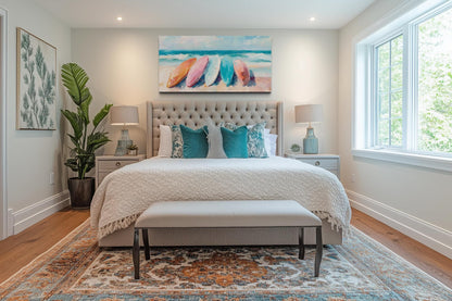 Coastal Canvas Wall Art With Pastel Surfboards