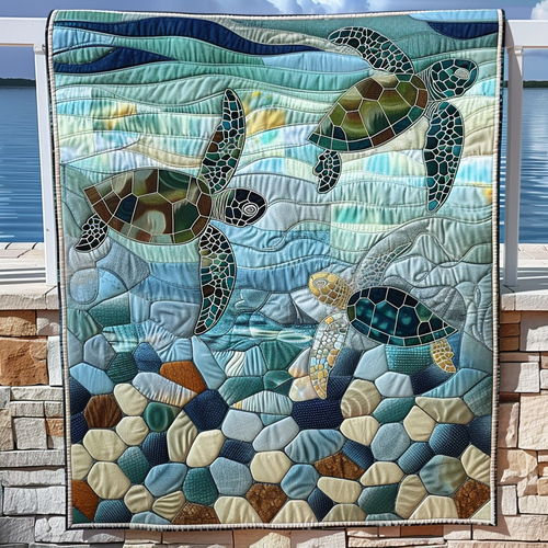 Coastal Harmony Quilted Blanket - Throw (55" x 60")