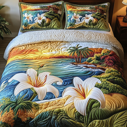 Coastal Dreams 3-Piece Quilted Bedding Set - Single (59" x 70")