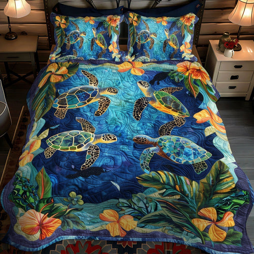 Coastal Harmony 3-Piece Quilted Bedding Set - Single (59" x 70")