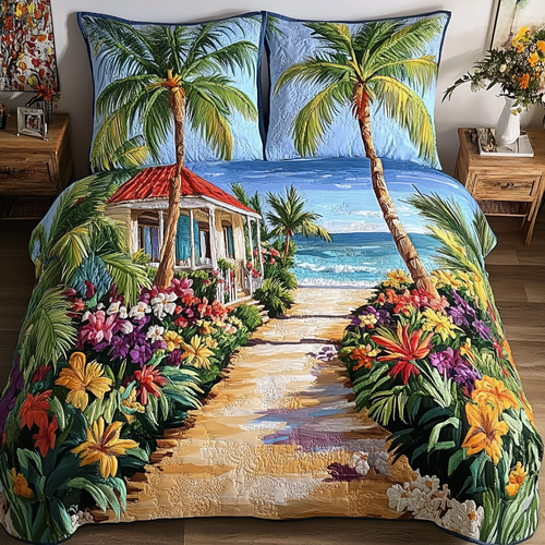 Coastal Serenity 3-Piece Quilted Bedding Set - Single (59" x 70")