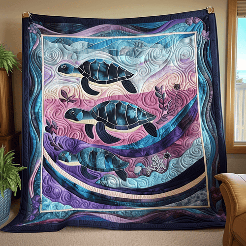 Coastal Waters Quilted Blanket - Throw (55" x 60")