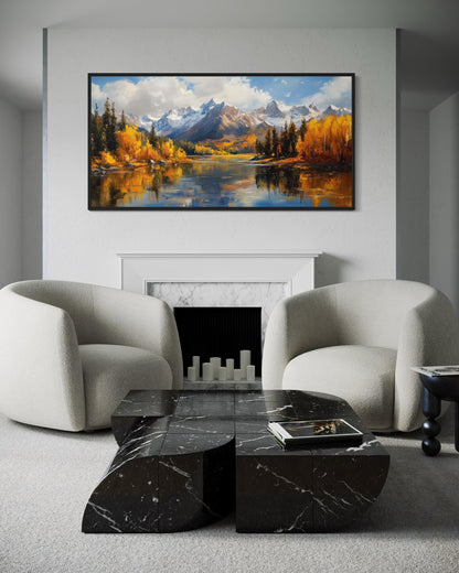 Colorado Rocky Mountains In Autumn Framed Canvas Wall Art