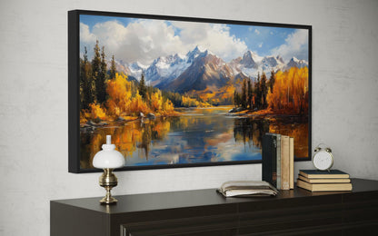 Colorado Rocky Mountains In Autumn Framed Canvas Wall Art